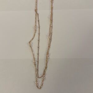 Elegant Gold Plated Chain Necklace with Pink Accents
